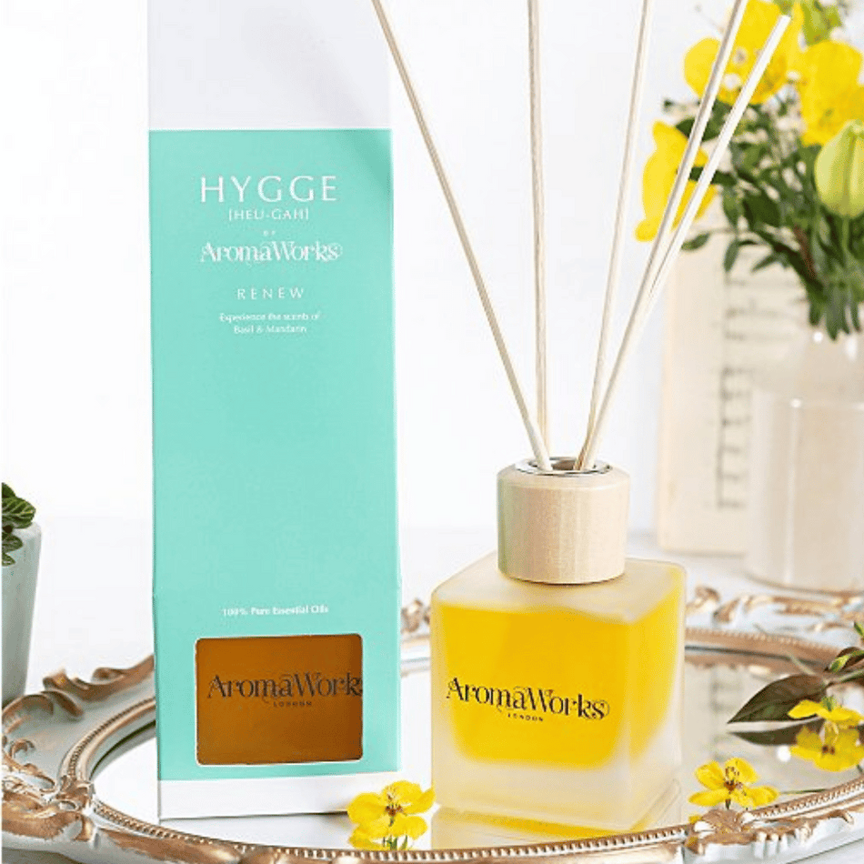 AromaWorks -Hygge Renew Reed Diffuser Basil and Mandarin- Lillys Pharmacy and Health Store