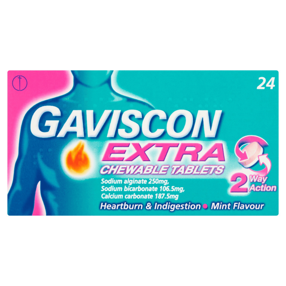 Gaviscon Extra Peppermint Tablets 24's- Lillys Pharmacy and Health Store
