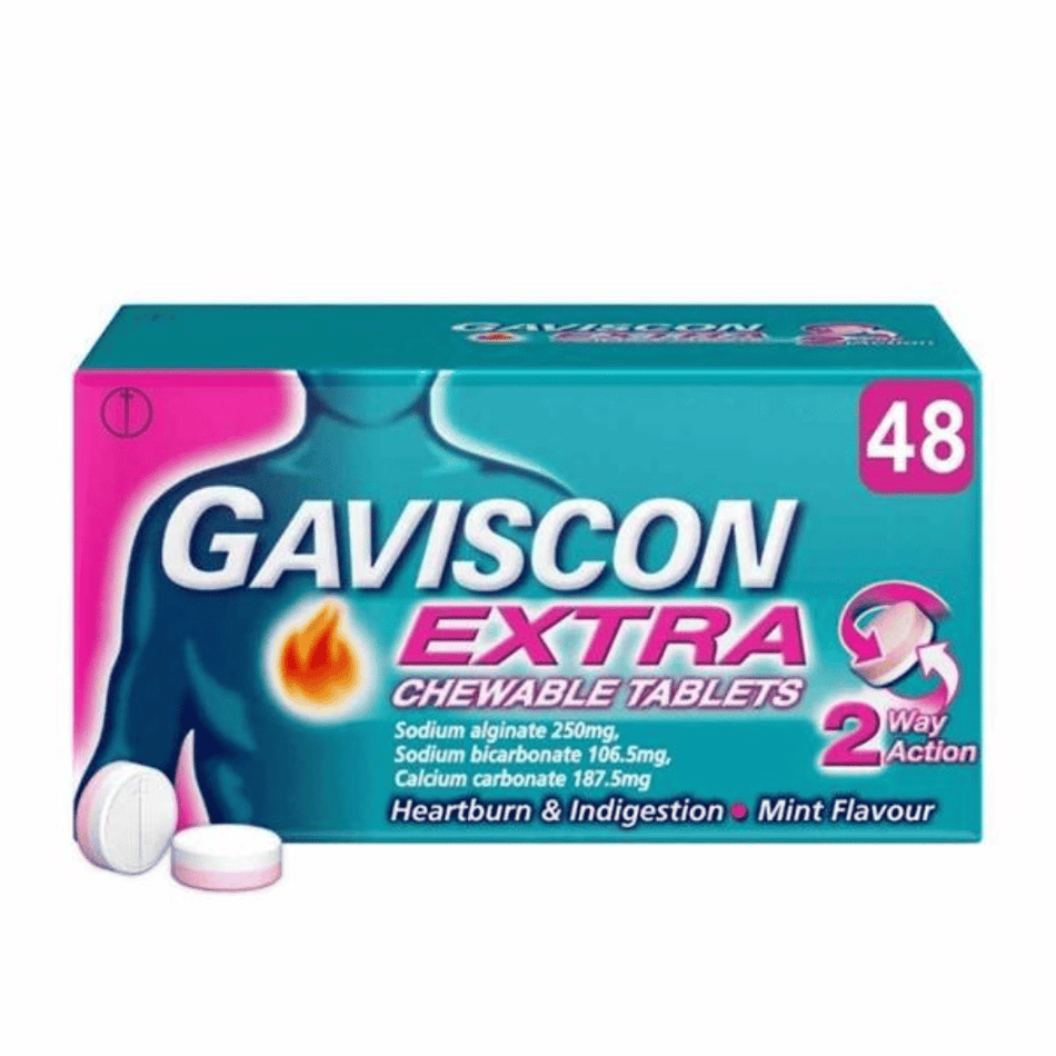 Gaviscon Extra Peppermint Tablets 48's- Lillys Pharmacy and Health Store