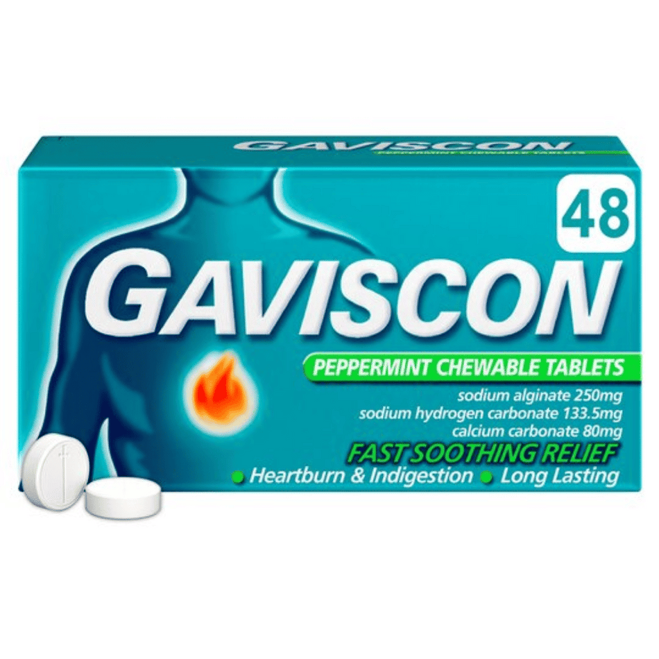 Gaviscon Peppermint Tablets 48's- Lillys Pharmacy and Health Store