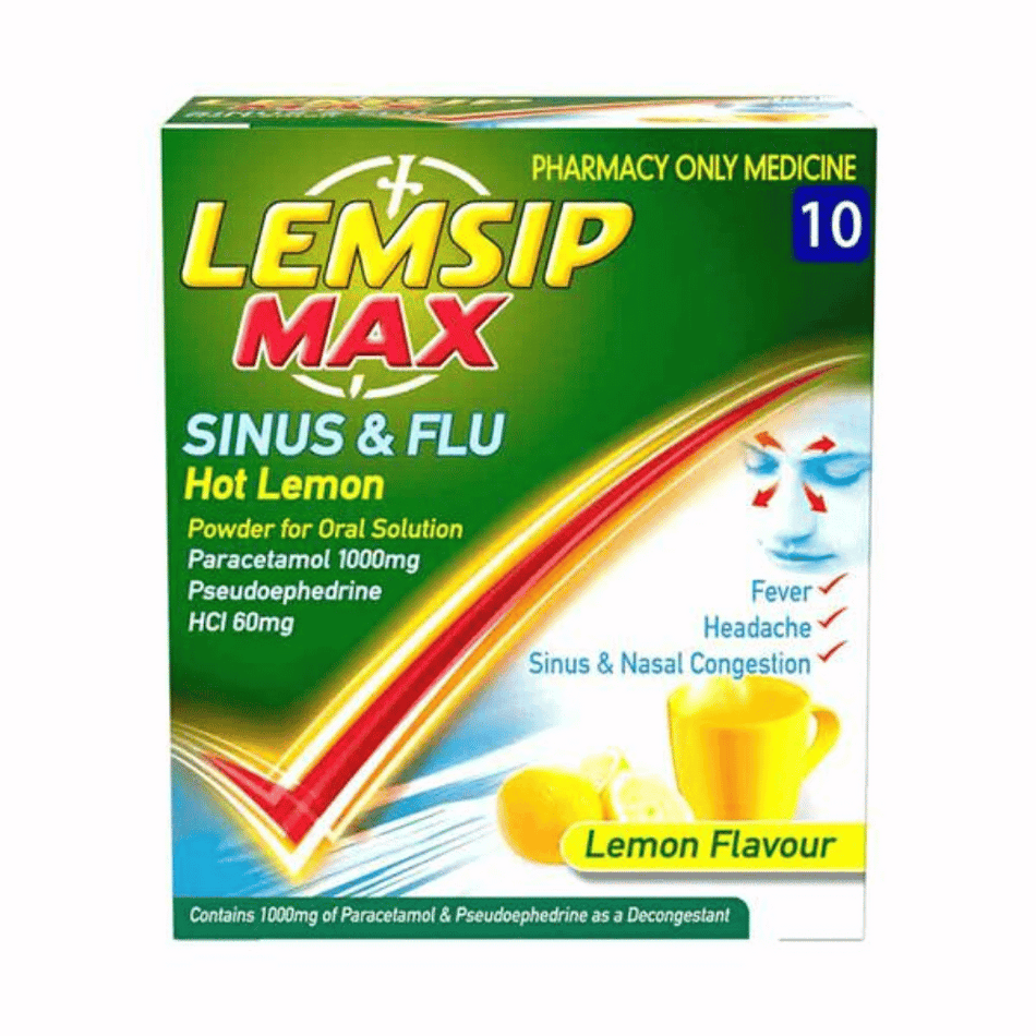 Lemsip Max Sinus & Flu Hot Lemon 10's- Lillys Pharmacy and Health Store