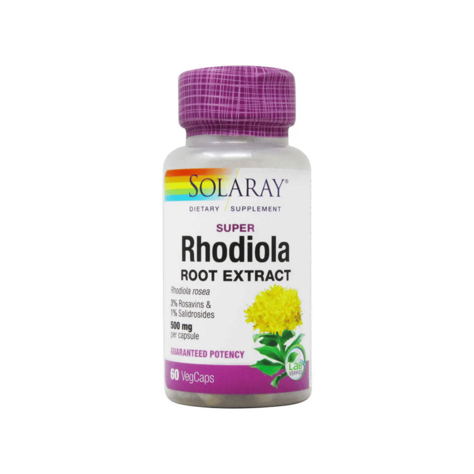 Solaray Rhodiola Rosea 500mg 60Caps- Lillys Pharmacy and Health Store