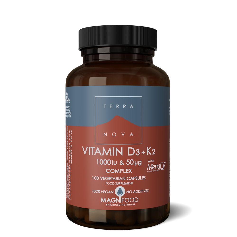Terra Nova Vitamin D3 1 000iu With Vitamin K2 50ug Complex 100caps- Lillys Pharmacy and Health Store