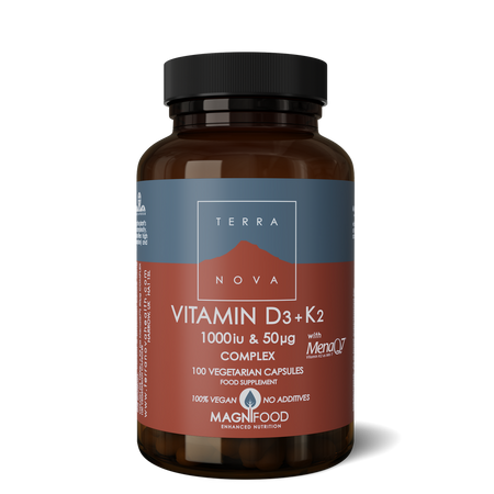 Terra Nova Vitamin D3 1 000iu With Vitamin K2 50ug Complex 100caps- Lillys Pharmacy and Health Store