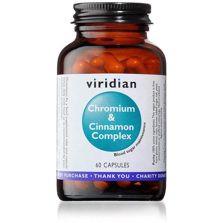 Viridian Chromium & Cinnamon Complex 60 Veg Caps- Lillys Pharmacy and Health Store