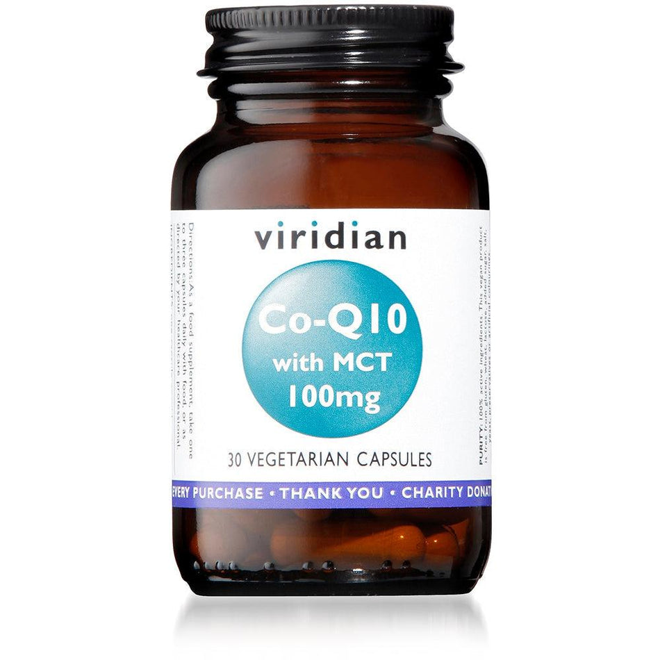 Viridian Co enzyme Q10 100mg with MCT 30 Veg Caps- Lillys Pharmacy and Health Store