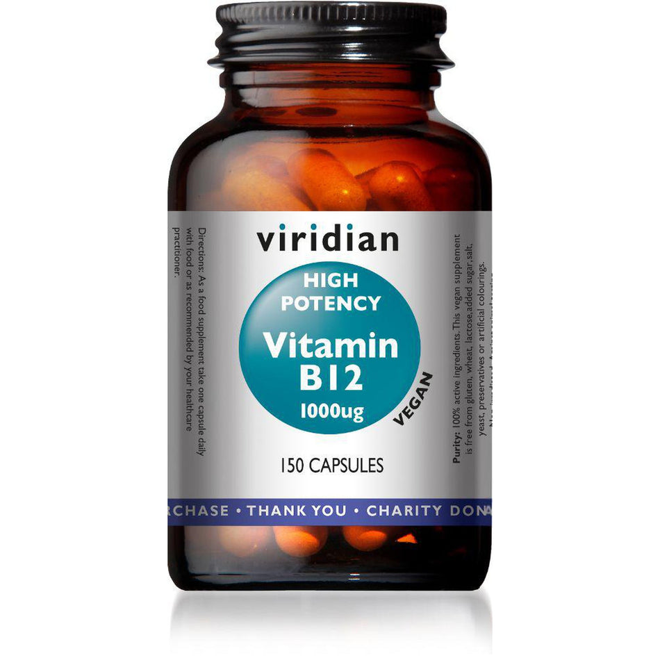 Viridian High Potency Vitamin B12 1000ug 150 Veg Caps- Lillys Pharmacy and Health Store