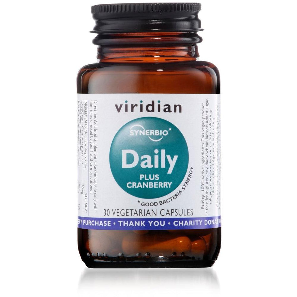 Viridian Synerbio Daily plus Cranberry 30 Veg Caps- Lillys Pharmacy and Health Store