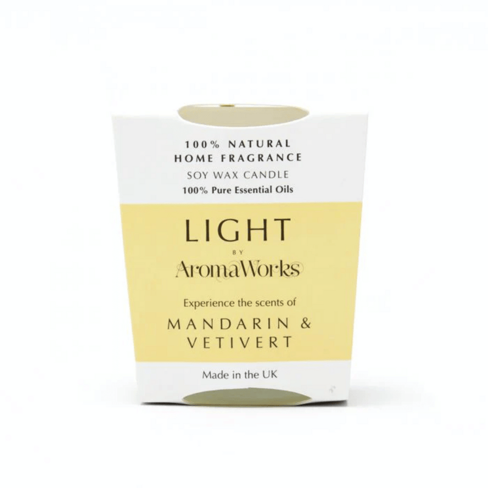 Aroma Works Light Range -Mandarin & Vetivert Candle 30cl Medium- Lillys Pharmacy and Health Store