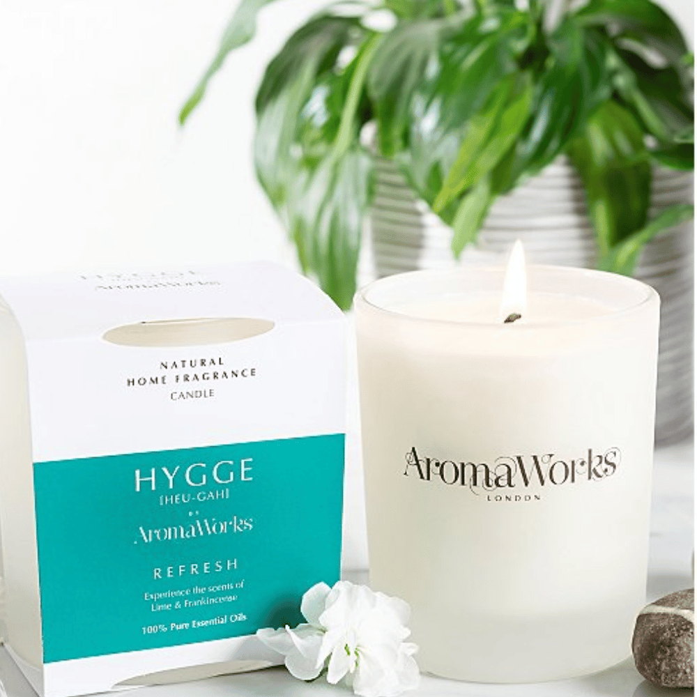 AromaWorks Hygge Candle -Refresh Lime and Frankincense 220gm- Lillys Pharmacy and Health Store
