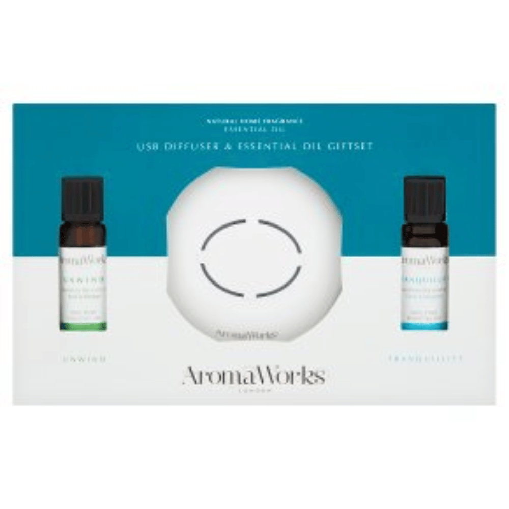 AromaWorks USB Aroma Diffuser with 2 x 10mls Essential Oils ( Worth â‚¬36)- Lillys Pharmacy and Health Store