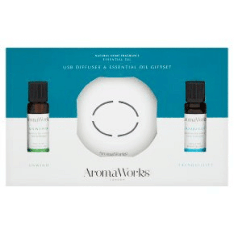 AromaWorks USB Aroma Diffuser with 2 x 10mls Essential Oils ( Worth â‚¬36)- Lillys Pharmacy and Health Store