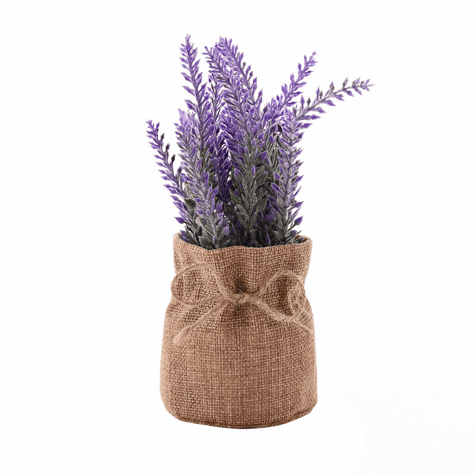 Faux Lavender Plant in Hessian Bag 19cm- Lillys Pharmacy and Health Store