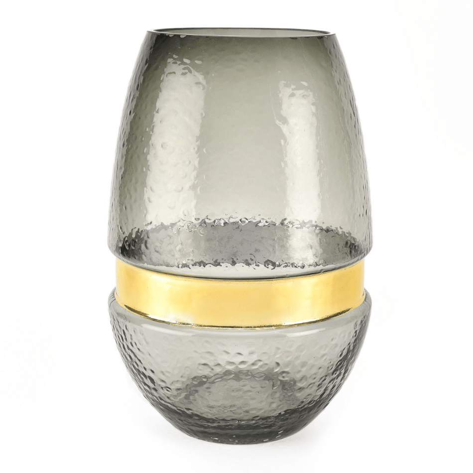 Hestia Smoke Vase with Electroplated Band 30cm- Lillys Pharmacy and Health Store