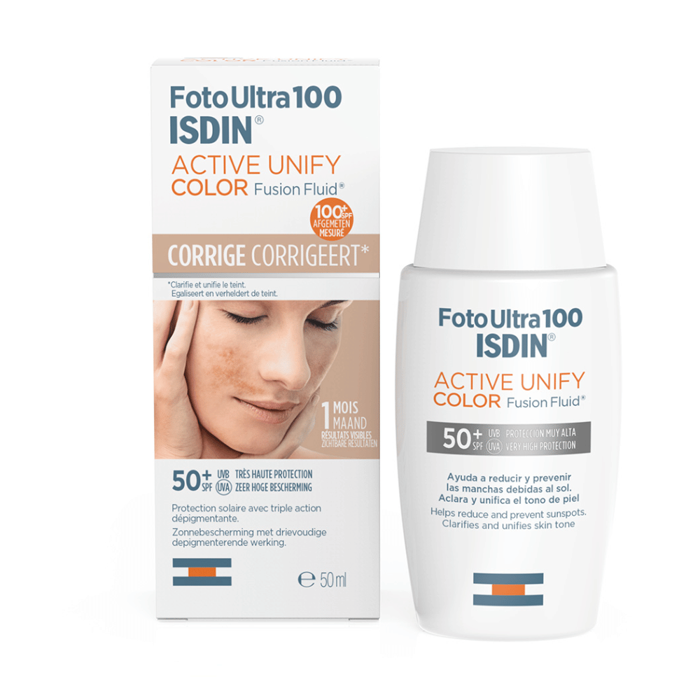 ISDIN Foto Ultra 100 Active Unify Color Fusion Fluid SPF 50+ 50ml LillysPharmacy.ie