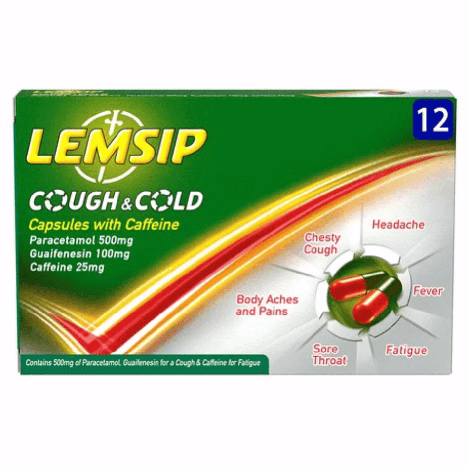 Lemsip Cough & Cold Capsules with Caffeine 12's- Lillys Pharmacy and Health Store