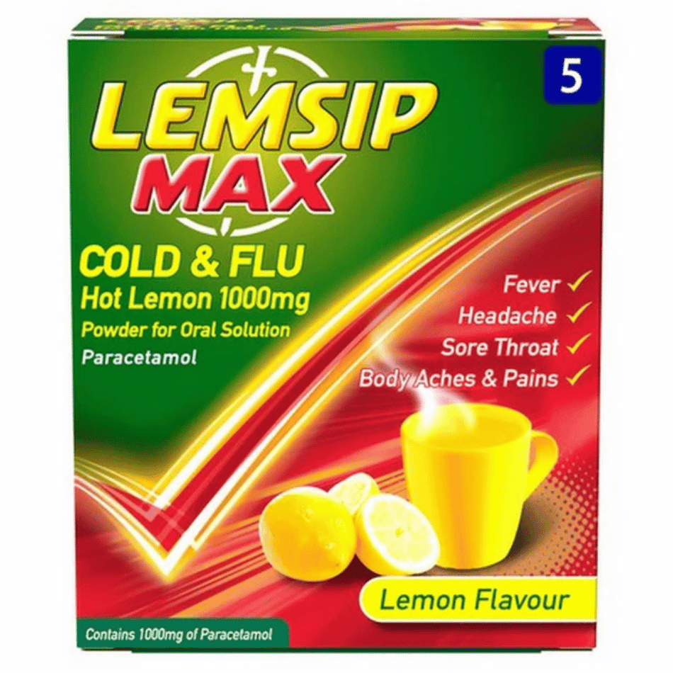 Lemsip Max Cough & Cold Sachets Lemon Flavour / 5's- Lillys Pharmacy and Health Store
