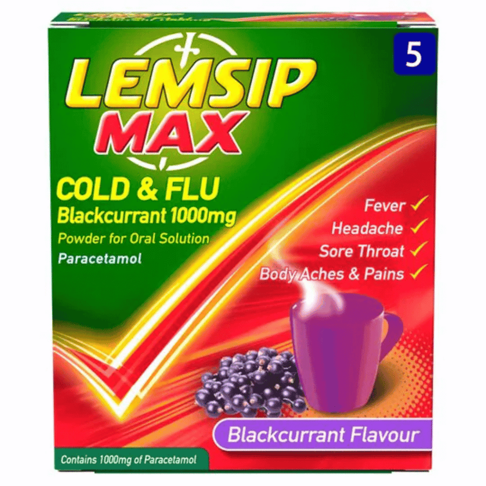 Lemsip Max Strength Blackcurrant 5's- Lillys Pharmacy and Health Store
