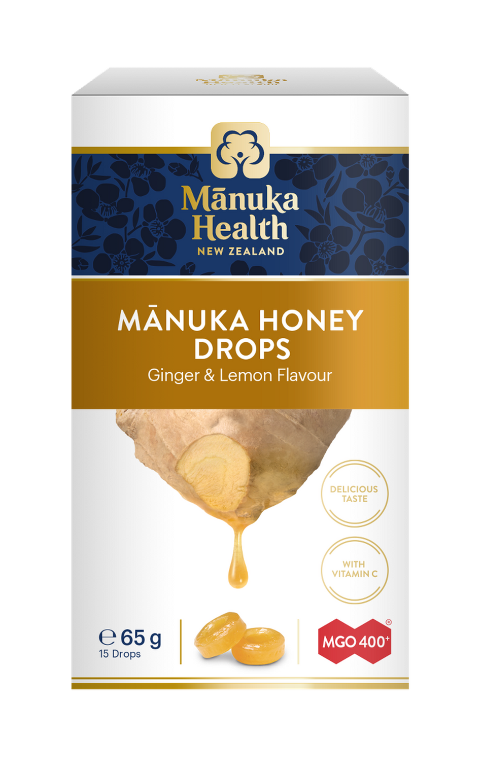 Manuka Honey Drops with GINGER & LEMON 4.3g 15s- Lillys Pharmacy and Health Store