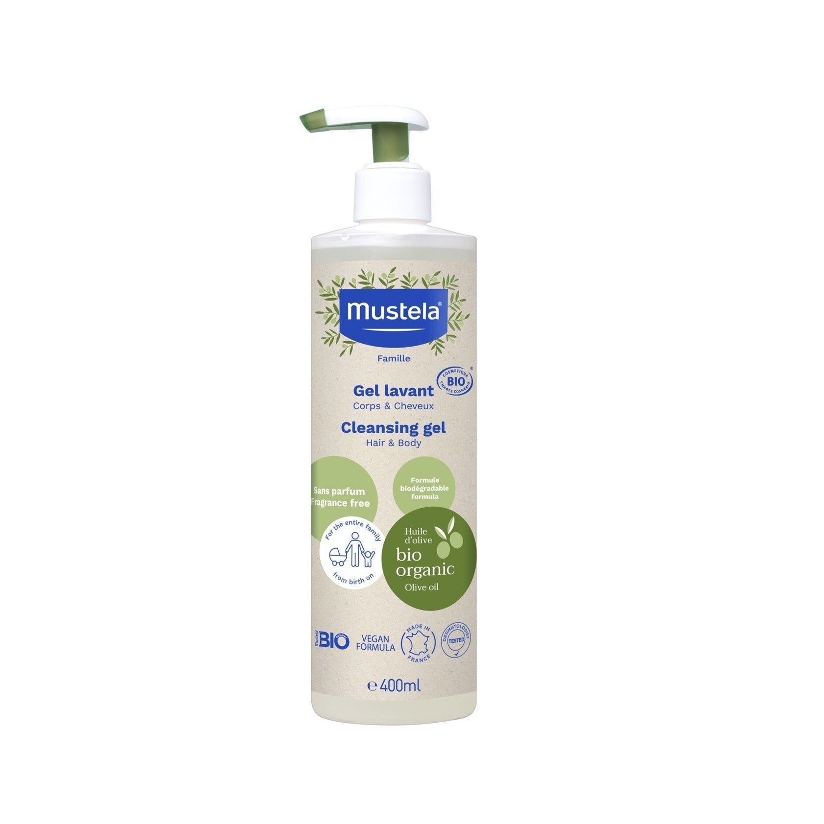 Mustela Organic Cleansing Gel 400ml- Lillys Pharmacy and Health Store