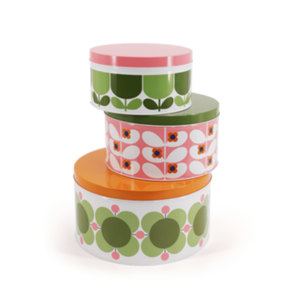 Orla Kiely Nesting Cake Tins - Set Of 3 (Bubblegum/Basil)- Lillys Pharmacy and Health Store