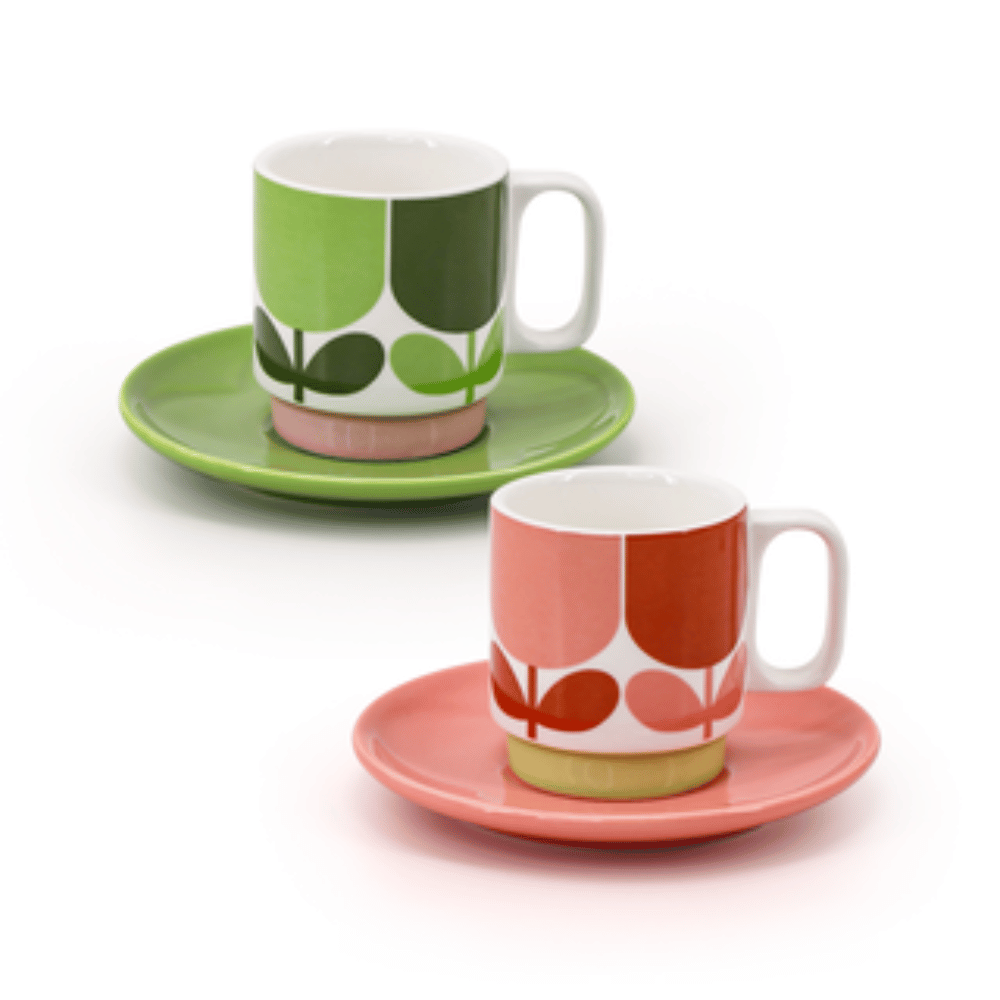 Orla Kiely Set 2 Espresso Cup & Saucer - Block Flower- Lillys Pharmacy and Health Store