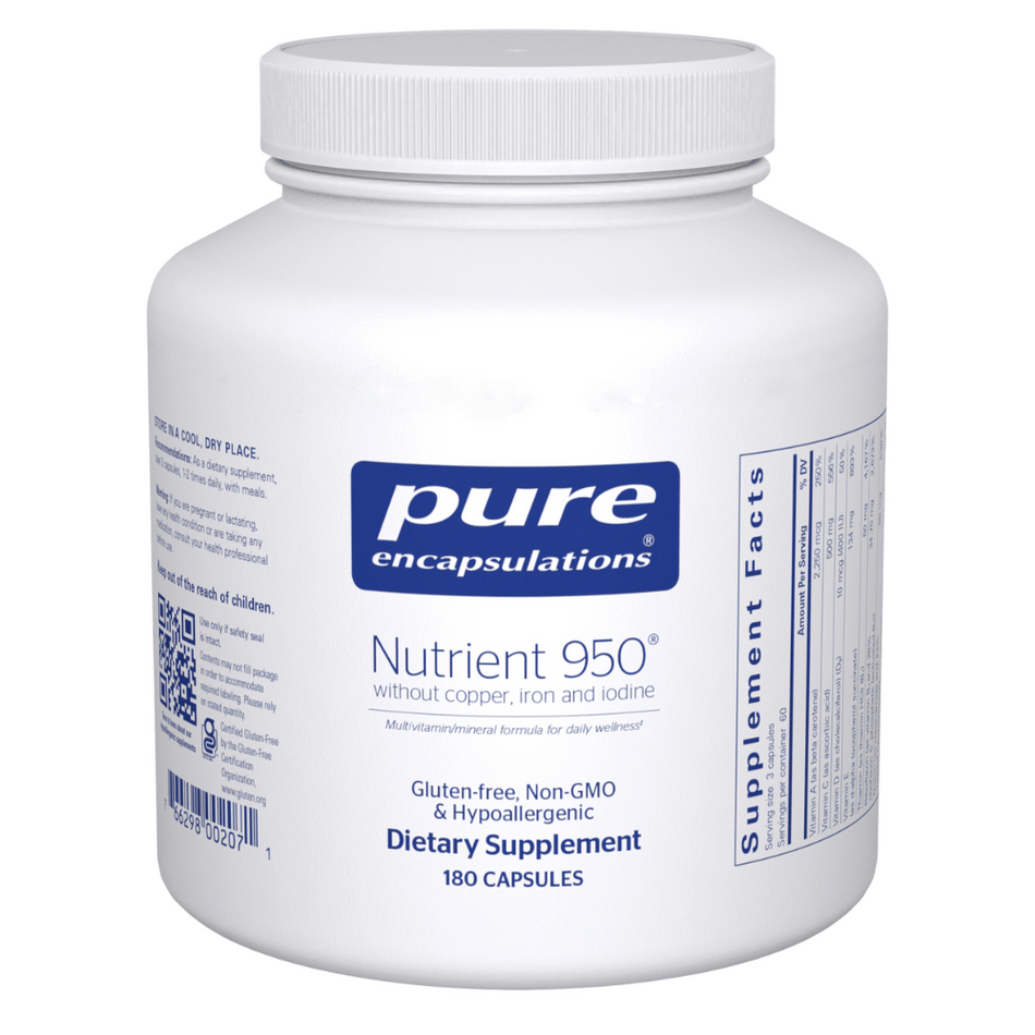 Pure Encapsulations Nutrient 950E without Cu, Fe & Iodine 180's- Lillys Pharmacy and Health Store