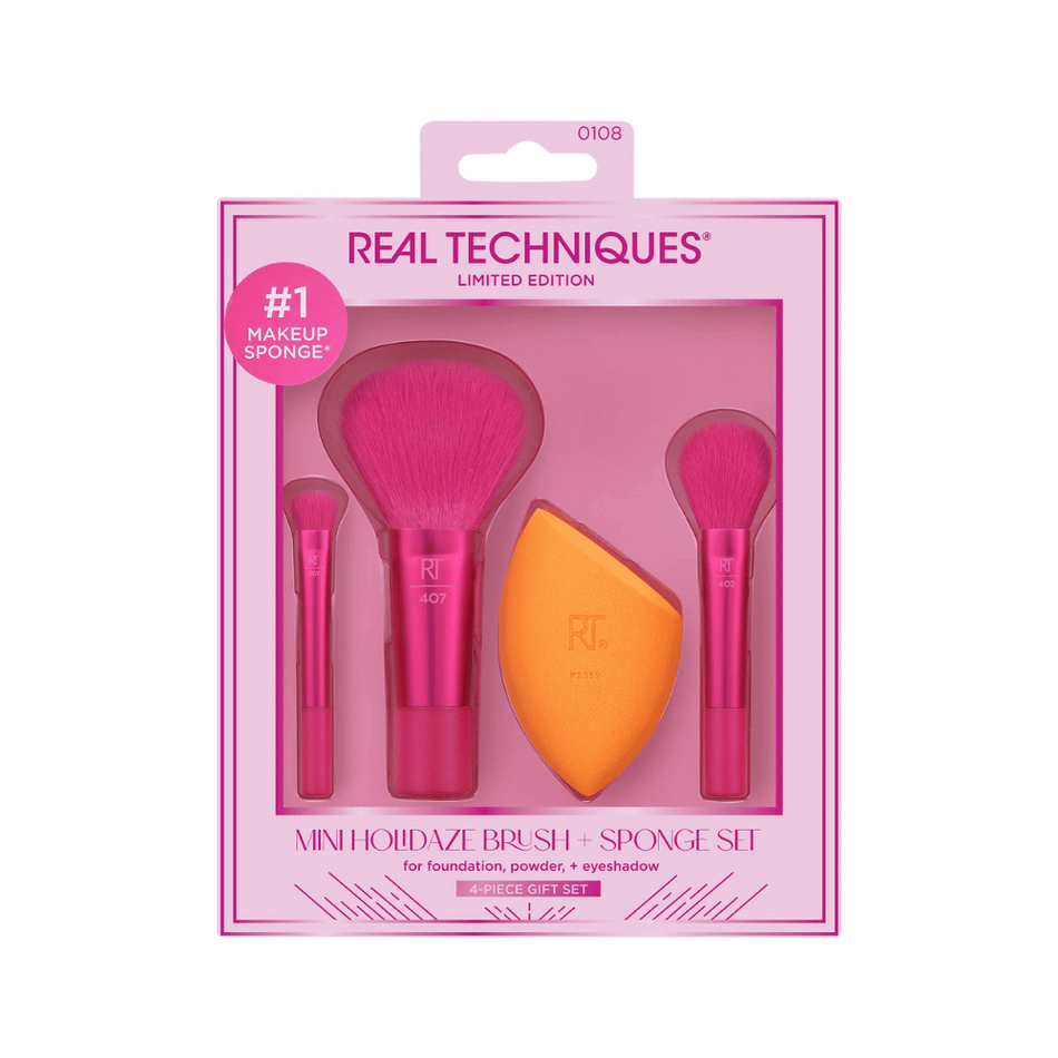 Real Techniques Mini Holidaze Brush + Sponge Set- Lillys Pharmacy and Health Store