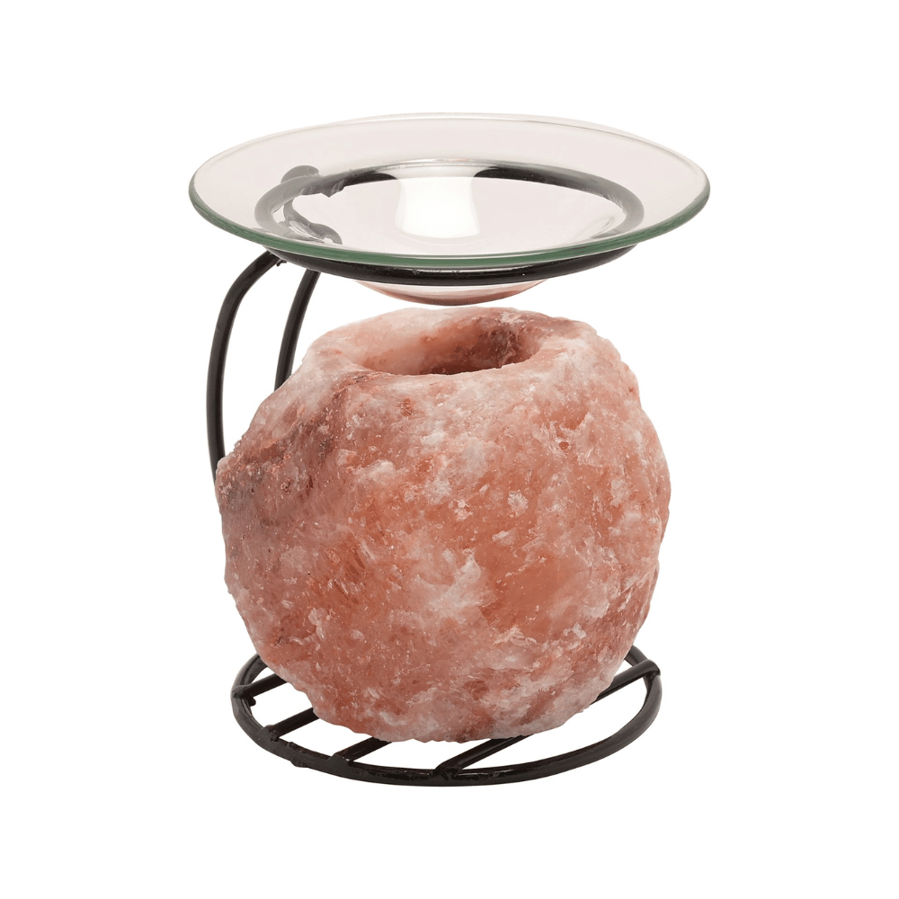 Rock Salt Oil Burner on Metal Stand- Lillys Pharmacy and Health Store