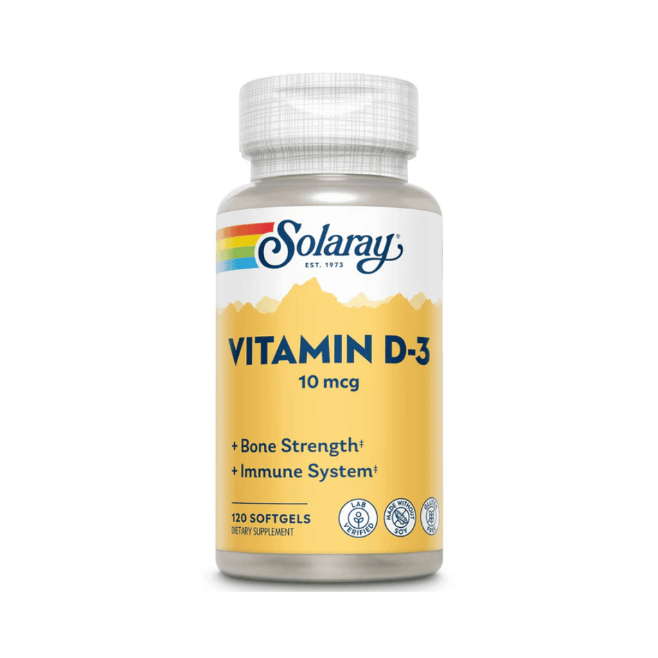Solaray Vitamin D3 10mcg (400iu) Soft Gels 120SoftG- Lillys Pharmacy and Health Store