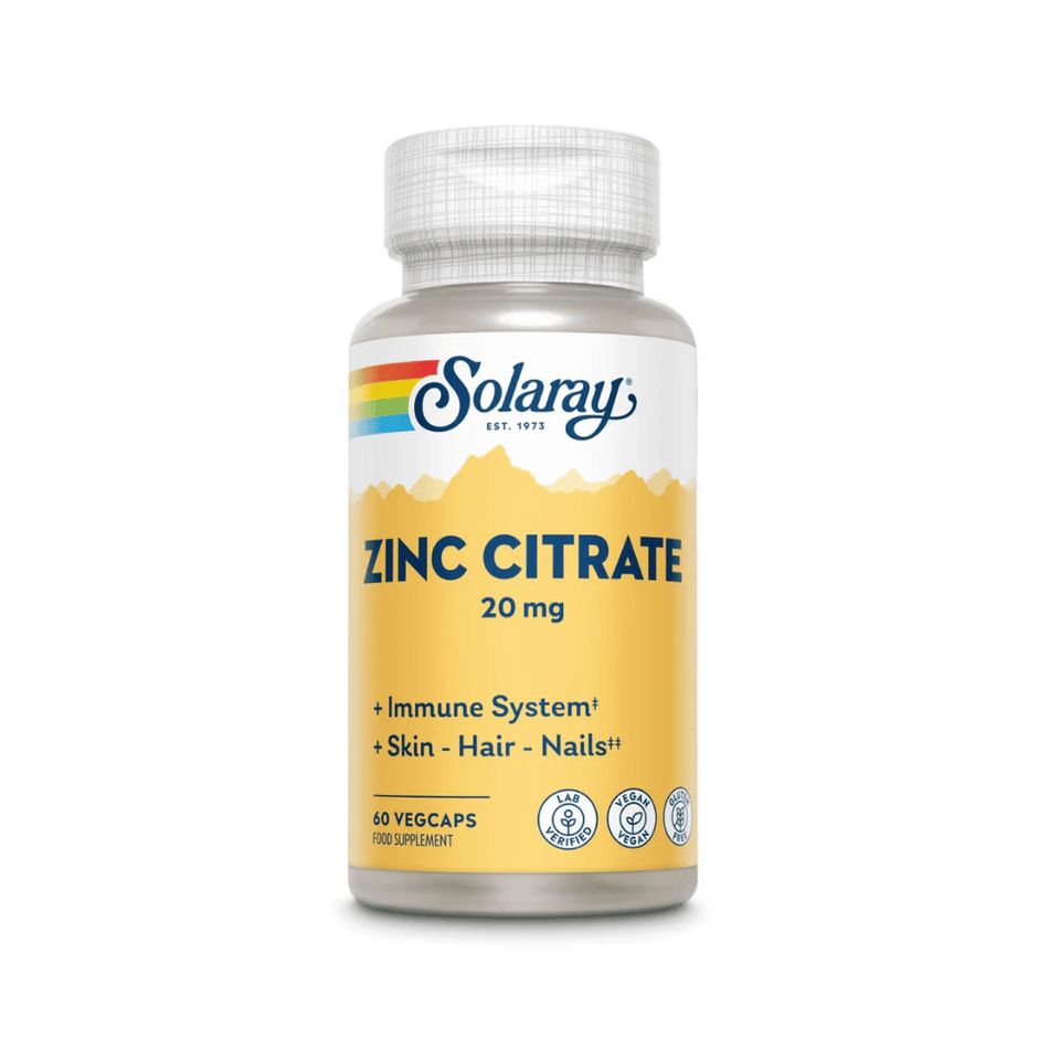Solaray Zinc 20mg 60Caps- Lillys Pharmacy and Health Store