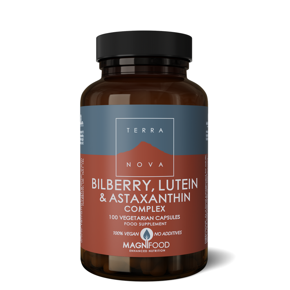 Terra Nova Bilberry Lutein Astaxanthin Complex Eye Suppor 100caps- Lillys Pharmacy and Health Store
