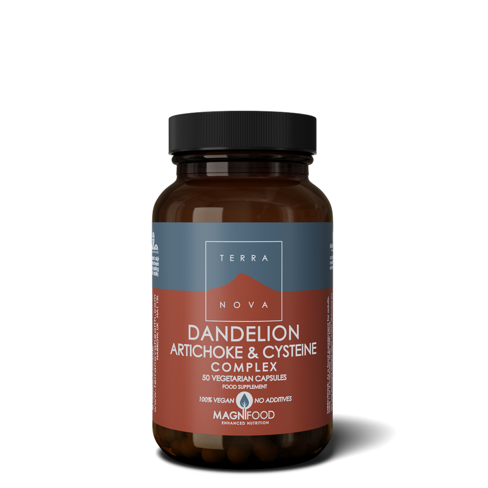 Terra Nova Dandelion Artichoke Cysteine Complex Veg Caps 50caps- Lillys Pharmacy and Health Store