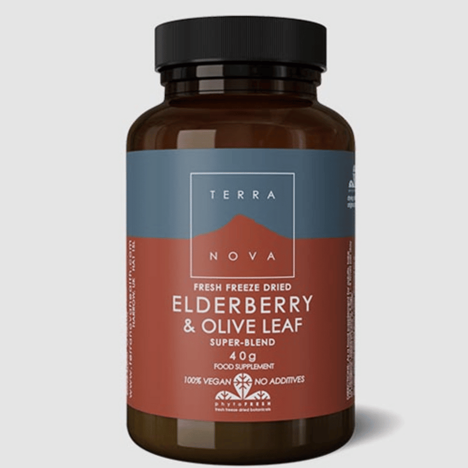 Terra Nova Elderberry Olive Leaf Super Blend 40g- Lillys Pharmacy and Health Store