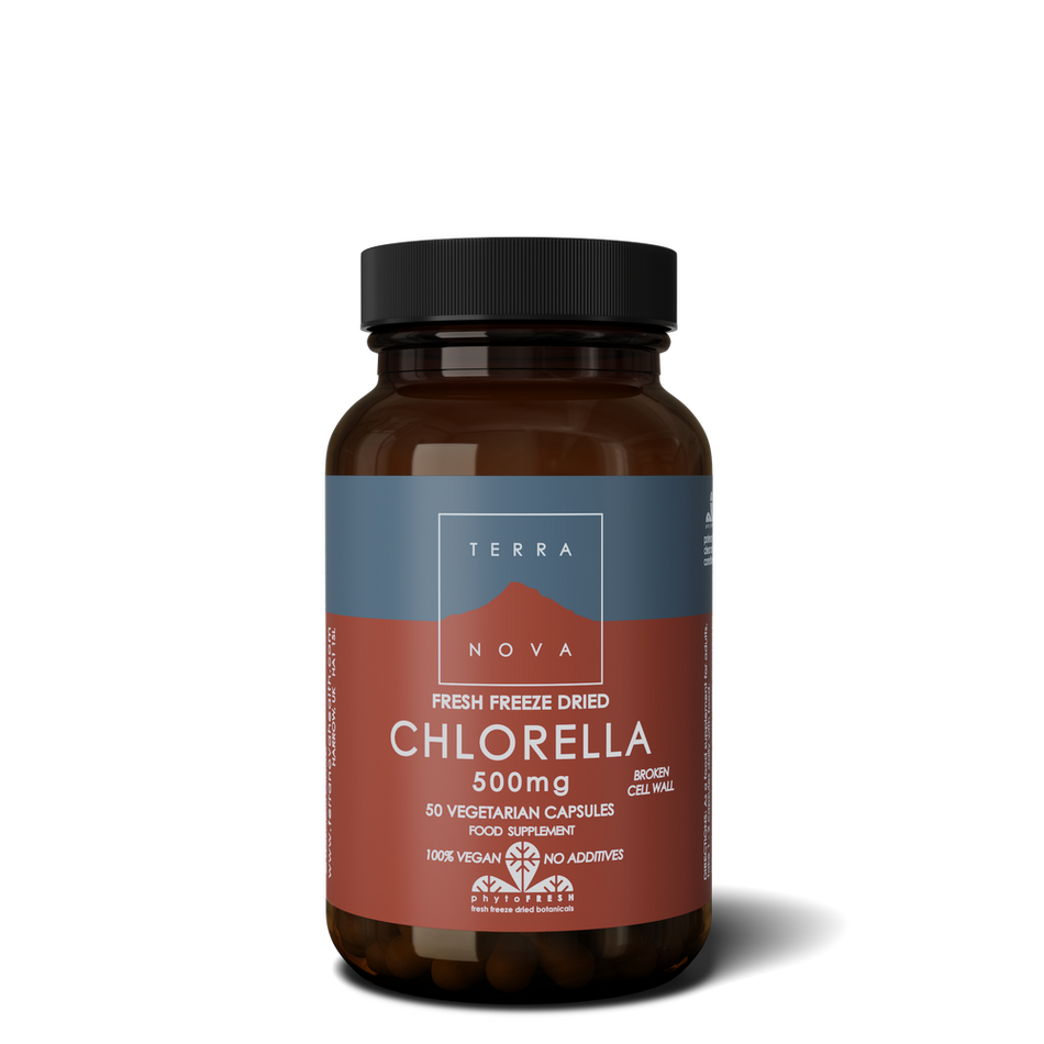 Terra Nova Org Chlorella 500mg Fresh Freeze Dried 50caps- Lillys Pharmacy and Health Store