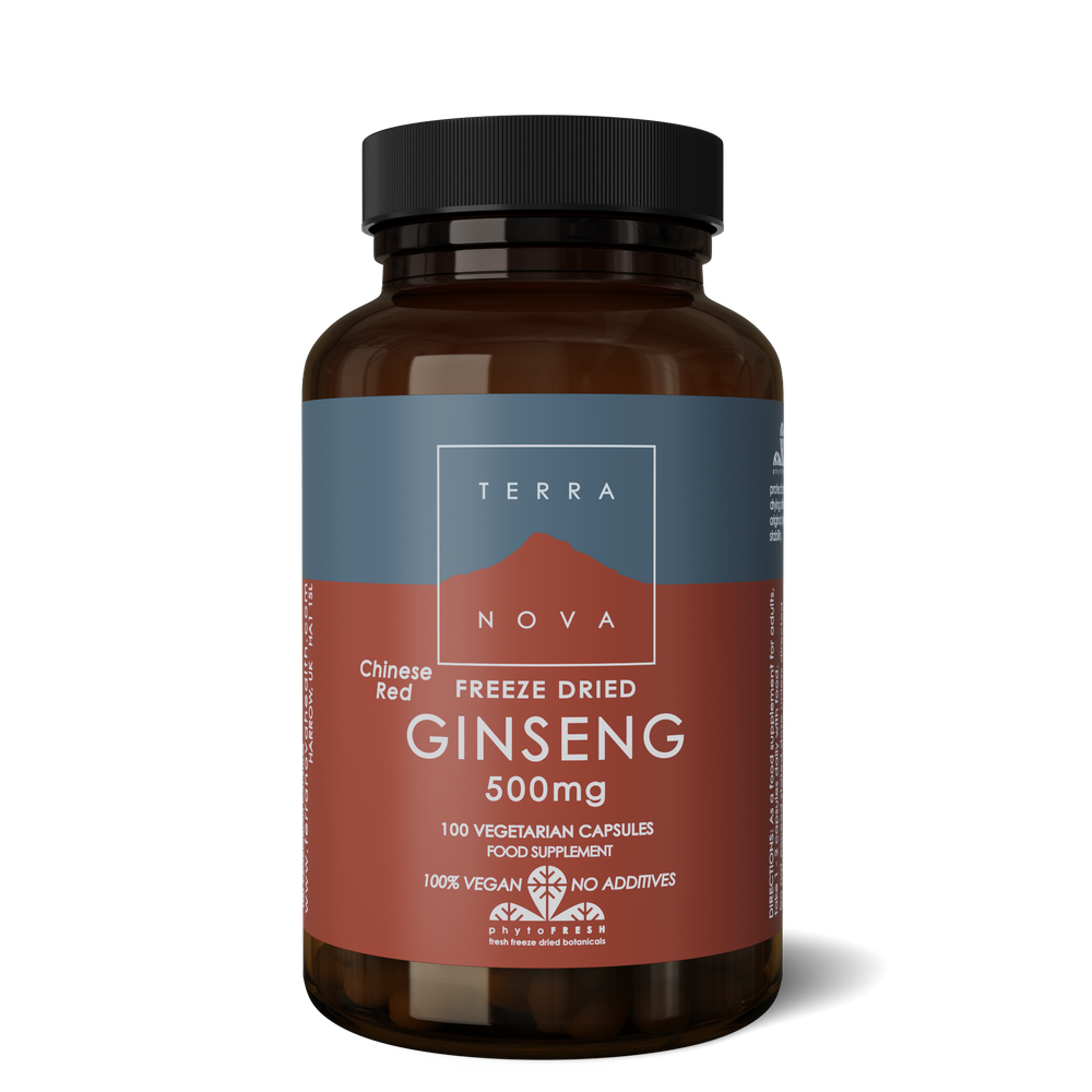 Terra Nova Org Ginseng Chinese Red 500mg Fresh Freeze Dried 100caps- Lillys Pharmacy and Health Store