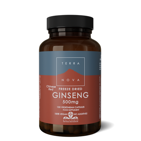 Terra Nova Org Ginseng Chinese Red 500mg Fresh Freeze Dried 100caps- Lillys Pharmacy and Health Store