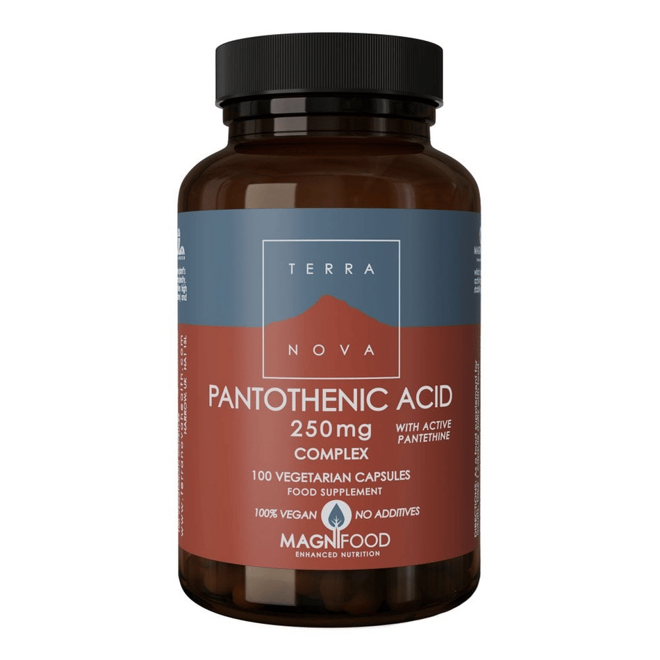 Terra Nova Pantothenic Acid With Pantethine 250mg Complex 100caps- Lillys Pharmacy and Health Store