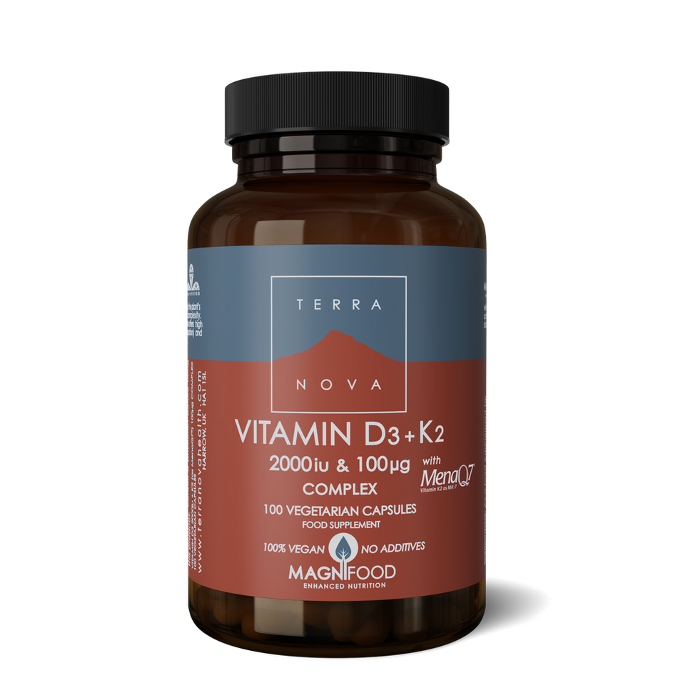 Terra Nova Vitamin D3 2 000iu With Vitamin K2 100ug Complex 100caps- Lillys Pharmacy and Health Store