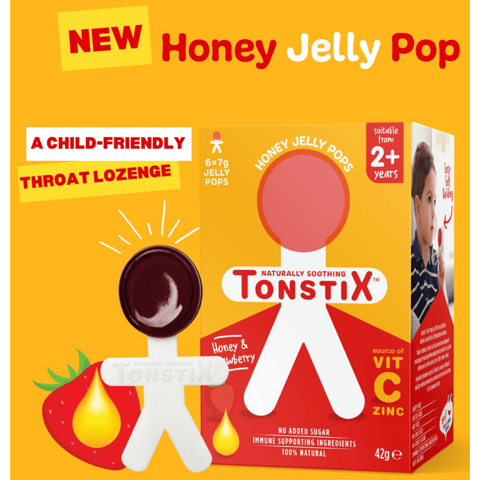 Tonstix Honey & Strawberry – 6 Jelly Pops- Lillys Pharmacy and Health Store
