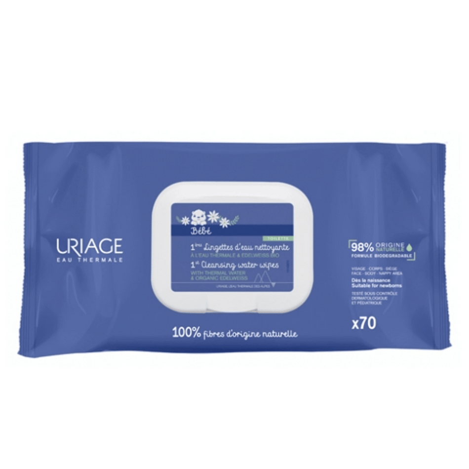 Uriage Baby's 1st Cleansing Water Wipes 70 Pack