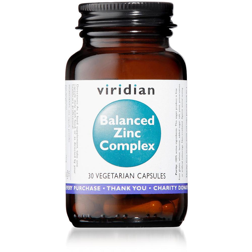 Viridian Balanced Zinc (15mg) Complex 30 Veg Caps- Lillys Pharmacy and Health Store