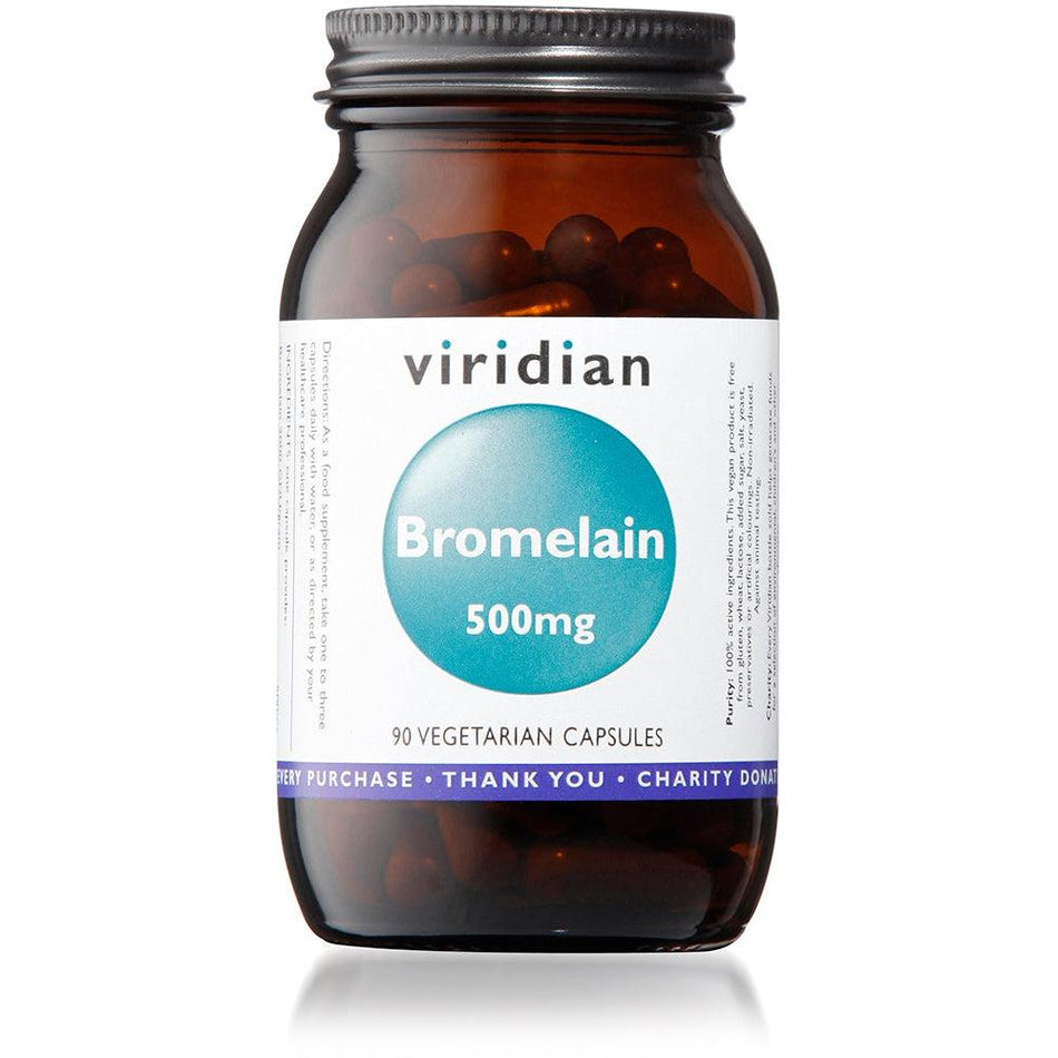 Viridian Bromelain 500mg 90 Veg Caps- Lillys Pharmacy and Health Store