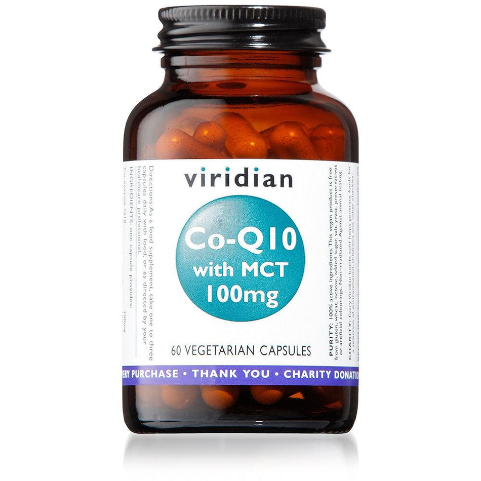 Viridian Co enzyme Q10 100mg with MCT 60 Veg Caps- Lillys Pharmacy and Health Store