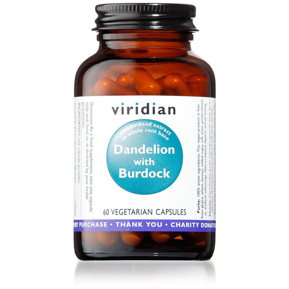 Viridian Dandelion and Burdock Extract 60 Veg Caps- Lillys Pharmacy and Health Store