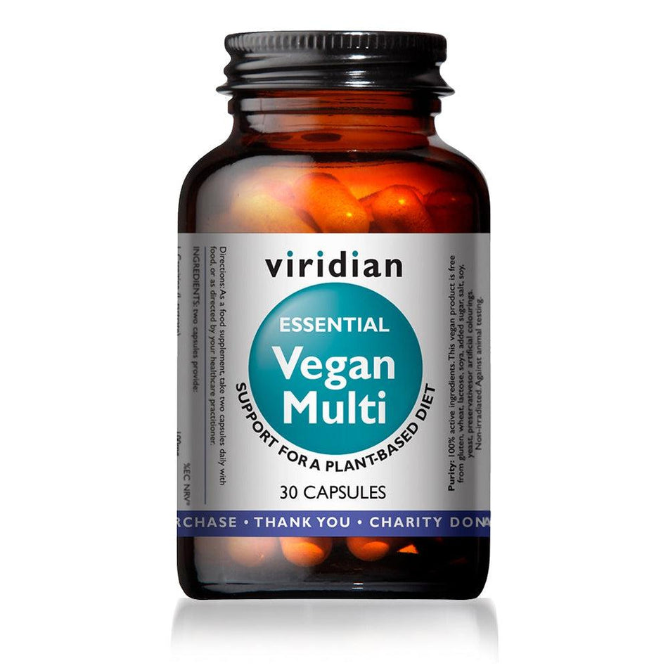 Viridian Essential Vegan Multi 30 Veg Caps- Lillys Pharmacy and Health Store