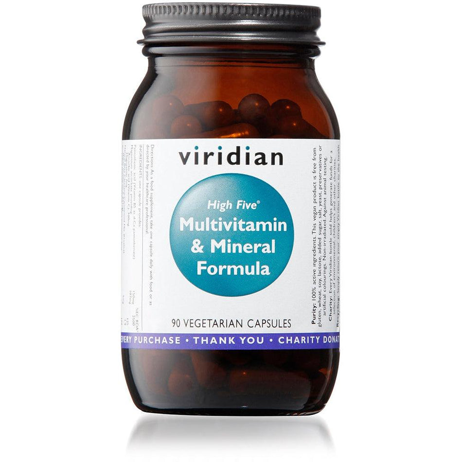 Viridian HIGH FIVE Multivit & Mineral Formula 90 Veg Caps- Lillys Pharmacy and Health Store