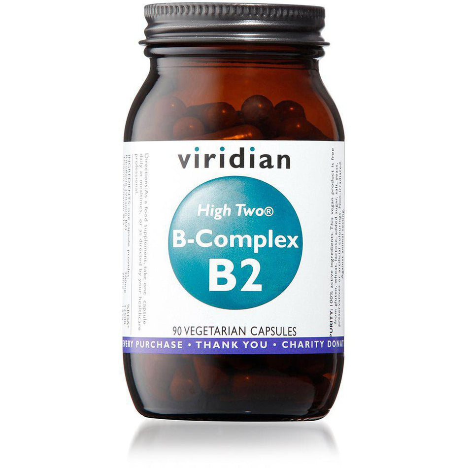 Viridian HIGH TWO Vitamin B2 w/ B Complex 90 Veg Caps- Lillys Pharmacy and Health Store