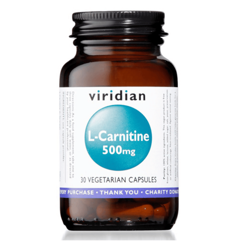 Viridian L Carnitine 500mg 30 Veg Caps- Lillys Pharmacy and Health Store