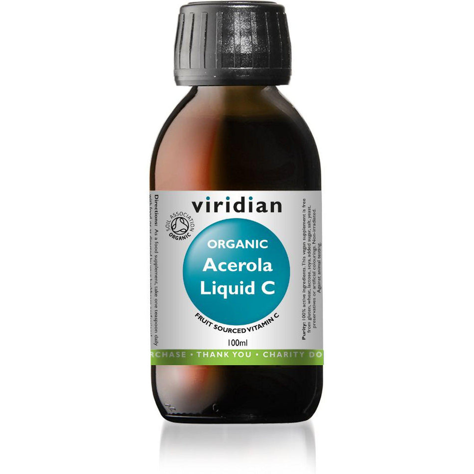 Viridian Organic Acerola Liquid C 100ml- Lillys Pharmacy and Health Store